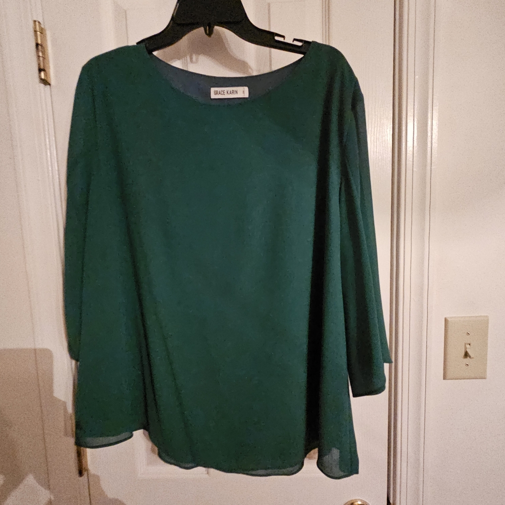 Grace Karin Teal Blouse for Women